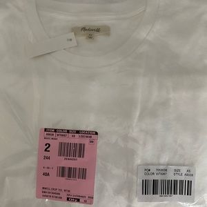 Madewell White Cropped Tshirt